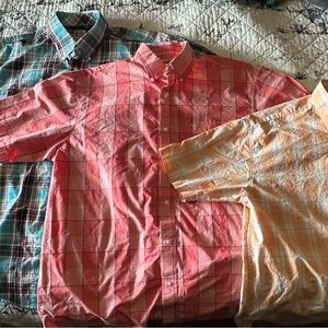 Cinch and Wrangler Men's Plaid and Checkered Casual Shirts - Pink, Blue, Orange